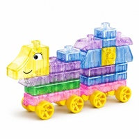 Blocs de construction de train en plastique souple pour tout-petits, 20 pièces, ensemble créatif à empiler avec locomotive et wagons souriants