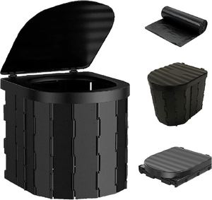 Inodoro Plegable Portátil para Exteriores, Impermeable, de ABS, 20L, para Todas las Estaciones, con Logotipo Personalizado - Product Image 1