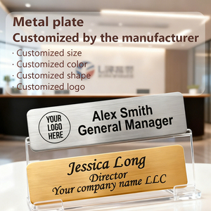 Placas de Identificación Personalizadas de Aluminio Cepillado - Logotipo a Todo Color y Grabado Impreso en Letterpress para Personal Corporativo - Product Image 5