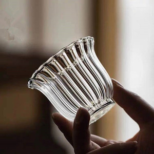 Tazza in Vetro Trasparente da 80ml con Design a Petali di Fiori per <span class=keywords><strong>Caffè</strong></span> <span class=keywords><strong>e</strong></span> Tè - Product Image 2