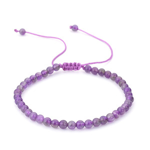 4mm minúscula redonda ajustável Gemstone <span class=keywords><strong>Bracelet</strong></span>, pequeno mini redimensionável Gem Stone <span class=keywords><strong>Healing</strong></span> Crystals Bracelets - Product Image 3