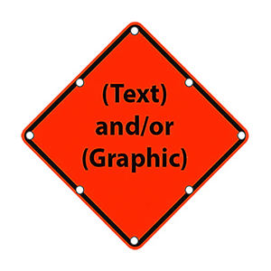 Papan tanda jalan lalu lintas kustom, dapat disesuaikan bentuk berlian Super terang 24 "X 24" Solar reflektif tugas berat aluminium kuning - Product Image 1