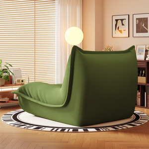 Caterpillar Shaped Fabric Lazy <b>Sofa</b> Reclining Single Chair Soft Nest Seat <b>for</b> Balcony Living Room Floor & Tatami Use - Product Image 4