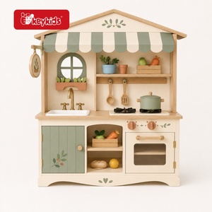 <span class=keywords><strong>Casa</strong></span> de Muñecas de Madera de Dos Pisos con Techo <span class=keywords><strong>Azul</strong></span> Festoneado, Escalera y Juego de Muebles para Juego Imaginativo Infantil W06A761 - Product Image 5