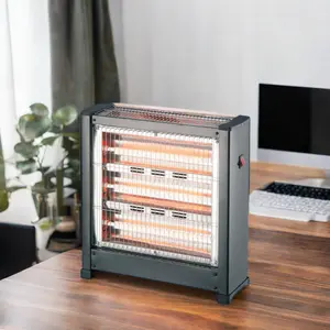 Portable Household Quartz Heating Tube Infrared Heater Double-sided 3-sided Heating Multiple Power Options Free Radiator Heater