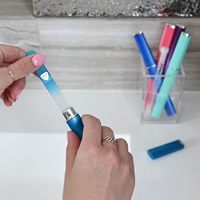 Lime à ongles en verre double face, lime à ongles en verre, ensemble de manucure 5 pièces avec étuis (couleur Malibu)