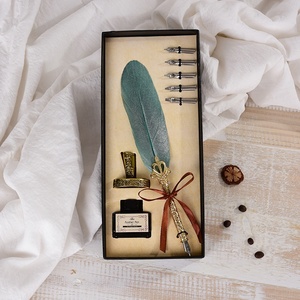 Ensemble de stylos <span class=keywords><strong>plume</strong></span> vintage avec <span class=keywords><strong>plume</strong></span> à tremper, kit d'encre métallique et 5 pointes de rechange pour la <span class=keywords><strong>calligraphie</strong></span> antique - Product Image 6