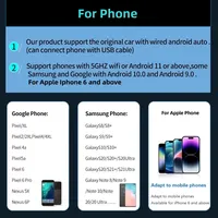 Mini Adaptador Inalámbrico CarPlay Android Auto 2 en 1, Dongle Inteligente Compatible con Apple, Conversión por Cable USB Tipo-C, Negro Universal