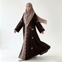 Ensemble Abaya en chocolat personnalisé pour femmes, OEM ODM, vêtements modestes, vêtements musulmans islamiques, vente en gros