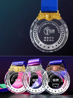 Médaille en cristal personnalisée, ronde, facettée, vide, pour champion, finaliste, MVP, sport, or, argent, bronze, en stock