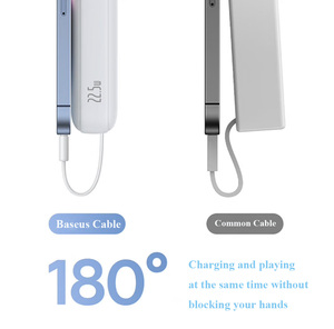 Banque d'alimentation <span class=keywords><strong>Baseus</strong></span> grande capacité 20000mAh 22.5W avec câbles intégrés, charge rapide, affichage numérique pour tous les smartphones - Product Image 3