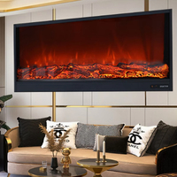 Chimenea Eléctrica Moderna para Interiores con Soporte para TV, Inserto para Chimenea, Control Remoto, Termostato Ajustable, Luz LED