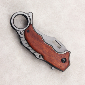 Couteau de poche <span class=keywords><strong>mini</strong></span> portable, lame en acier inoxydable, couteau pliant multifonctionnel avec manche en bois pour le camping, le bricolage, OEM - Product Image 5