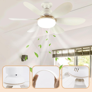 Lámpara <span class=keywords><strong>Ventilador</strong></span> de <span class=keywords><strong>Techo</strong></span> Inteligente de Lujo de 16.5 Pulgadas, Pequeño, Mini, de Perfil Bajo para Sala de Estar, 220v con Luces y Control Remoto - Product Image 2
