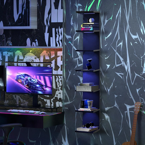 Libreria Moderna in <span class=keywords><strong>Legno</strong></span> a 5 Scomparti, Scaffale Girevole <span class=keywords><strong>per</strong></span> Organizzazione e Esposizione, Libreria Giovanile <span class=keywords><strong>per</strong></span> Soggiorno - Product Image 3