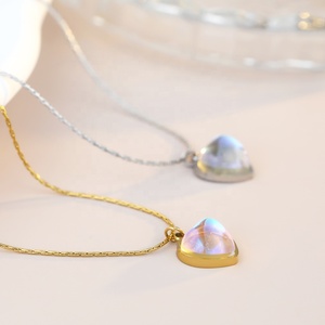 Collana con Ciondolo a Cuore in Pietra di Luna Solitaria in Acciaio Inossidabile, Gioiello Elegante e Raffinato per Donne e Ragazze, Regalo di Moda FY - Product Image 5