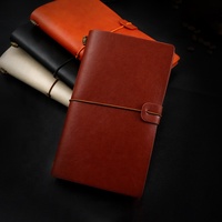 Carnet de voyage noir rechargeable A6 avec couverture souple élastique faite à la main en cuir, planificateur de voyage, organisateur, Journal intime, carnet de notes