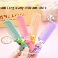 Dessin animé mignon Portable tête ronde peigne à dents pour filles Mini peigne à cheveux pour frange nouveauté cadeau pour enfants