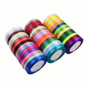 K457 Silk Satin Single Face <b>Ribbons</b> 1CM Crafts Bow Handmade Gift Wrap Party <b>Wedding</b> Decorative - Product Image 1