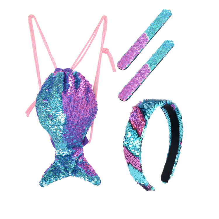 Оптовая продажа, Детский рюкзак для девочек в форме русалки четырех цветов