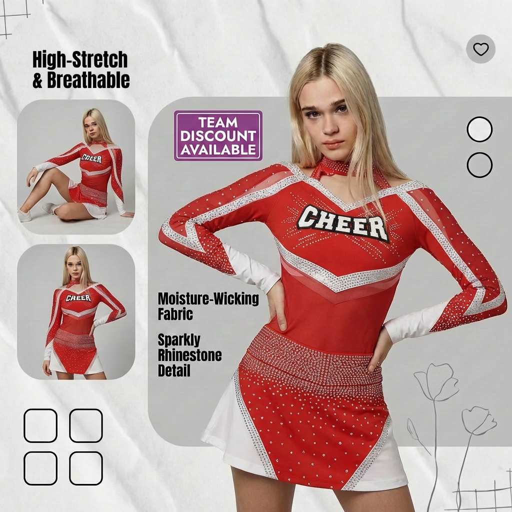 Trending 2026 Spandex Digital Print Unisex Adult XXXS Size Printed Performance Cheerleading Uniform 260g
