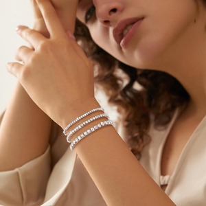 Moissanite Tennis <b>Bracelet</b> <b>Adjustable</b> <b>Bracelet</b> White Gold Plated Sterling Silver Tennis <b>Bracelet</b> Moissanite <b>Bracelet</b> - Product Image 3