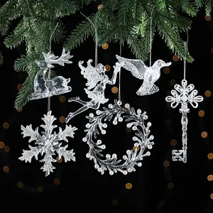 Прозрачные Акриловые Подвесные Украшения для рождественской елки, украшения для дома, украшения для вечеринки, подвеска
