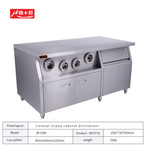 Alta qualità Fast Food <span class=keywords><strong>cucina</strong></span> centro pranzo <span class=keywords><strong>isola</strong></span> Cabinet con divisore tazza in acciaio inox <span class=keywords><strong>banco</strong></span> <span class=keywords><strong>da</strong></span> <span class=keywords><strong>lavoro</strong></span> stoccaggio-nuova condizione - Product Image 2