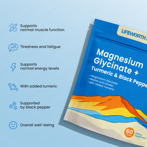 LIFEWORTH Glycinate de Magnésium Curcuma 4-en-1 Compléments alimentaires avec Bisglycinate, Citrate, Malate Comprimés Vegan Soutien du Sommeil - Product Image 2