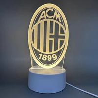 Cadeau Creative Football Club DIY LOGO 3d Veilleuse Plug in Bedroom Light LED Veilleuse personnalisée
