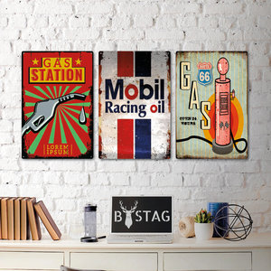 Cổ điển dầu kim loại dấu hiệu khí áp phích tấm bụi phóng xạ kim loại mảng bám tin dấu hiệu trang trại trang trí tường - Product Image 5