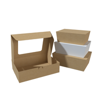 Boîte alimentaire jetable en papier kraft pour plats à emporter, boîte bento, boîte à sushi et salade à emporter