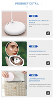 Miroir de maquillage de voyage portable grossissement LED miroir de maquillage miroir de maquillage vanité avec caméra UV pour test de protection solaire vente en gros
