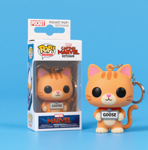 Porte-clés de poche en vinyle <span class=keywords><strong>POP</strong></span> Jouet en PVC Oie le Chat Porte-clés en PVC Figure <span class=keywords><strong>Marvel</strong></span> Pocket <span class=keywords><strong>Pop</strong></span> - Adorable Oie Orange Chat <span class=keywords><strong>Poupée</strong></span> Porte-clés - Product Image 5