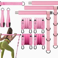 Barre de Pilates réglable pour hommes et femmes, équipement de fitness avec bâton en élastomère thermoplastique à 3 sections, squats, sculpture du corps