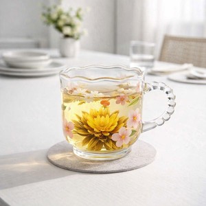 كوب ساكورا اليدوي الفاخر - أكواب زجاجية أنيقة للشاي والقهوة بمقبض خرز فريد - Product Image 4