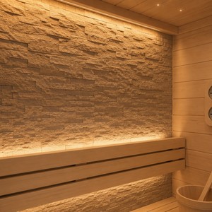 Cabine intérieure traditionnelle haut de gamme entièrement vitrée pour 3-4 personnes avec chauffage et pierres pour la maison de luxe et le bien-être - Cust-96 - Product Image 2