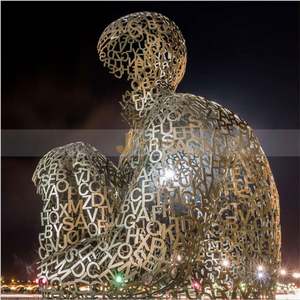 Escultura de Logotipo en Acero Inoxidable con Corte Láser 3D ANW075, Estilo Art Deco, para Identidad Corporativa y Arte Emblemático - Product Image 2