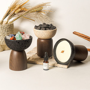 Porte-bougie aromatique et brûleur d'encens en béton, nouveauté, écologique, 100% naturel, ornement pour la maison, cadeau idéal - Product Image 4