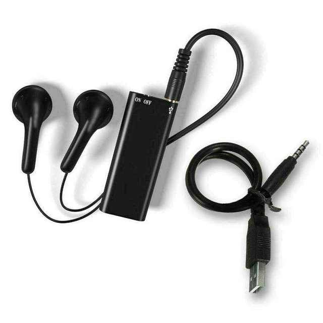 Ultra Thin Professional Dictaphone Voice Activated Long Distance Secure HD Audio Recording Data Encryption Voice Record