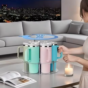 믹스웨어스 이중 360도 회전 아크릴 물병 보관 랙 주방 캐비닛 정리대 40온스 대용량 - Product Image 4