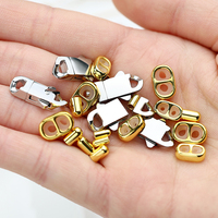 Boucle en acier inoxydable or 18 carats pour bricolage polissage à la main Bracelet cubain fermoir connecteur perles de silicone cordon en cuir composants de bijoux