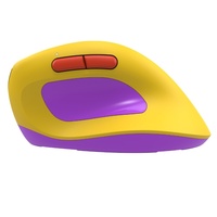 Mouse Gaming USB Vertikal Kuning yang Dapat Disesuaikan, 3 Tingkat DPI, Ergonomis, Dapat Diisi Ulang, Nirkabel 2.4G untuk Laptop