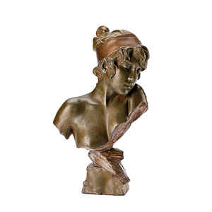 Ornement décoratif de buste de dame européenne sculpté à <span class=keywords><strong>la</strong></span> main en <span class=keywords><strong>laiton</strong></span> de style antique (version cadeau) - Product Image 1