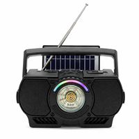 Radio solaire portable ELETREE RD-A3BTS RD-A3BT FM AM SW 3 bandes avec lecteur BT USB TF, batterie rechargeable 18650, lumière LED