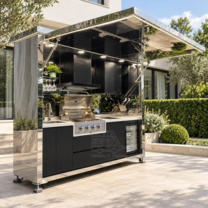 Small Portable Stainless Steel Outdoor Kitchen Workstation With <b>Storage</b> Cabinet For Garden Patio And <b>Camping</b> - Product Image 1