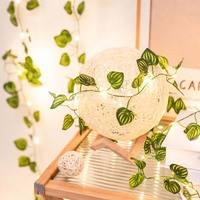 Guirlande lumineuse TSINYE en forme de feuilles de pastèque artificielles, lumières féériques en cuivre blanc chaud, alimentées par piles, décoration pour la maison, la cuisine et le jardin