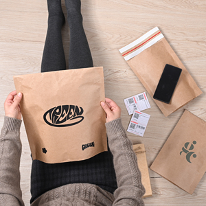 Thân Thiện Với Môi Có Thể Tái Chế Nhanh Bao Bì Túi Biểu Tượng Tùy Chỉnh Giấy Kraft Các Tông Vận Chuyển Bưu Phẩm Cho Giao Hàng - Product Image 2