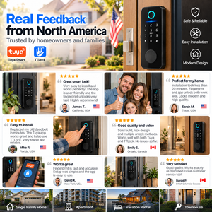 Cerradura Inteligente SINON para Puerta, con Bluetooth, TTLock, App Tuya, Huella Digital, Entrada sin Llave, Cerradura Digital para Hogares Americanos, Venta al Por Mayor OEM - Product Image 4