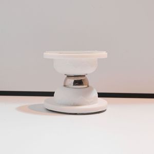 Magnetic Door Stopper Short White Silicone Floor Mount Minimalist Design Easy Installation - Product Image 1